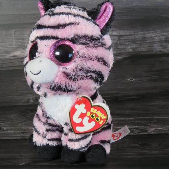 TY Beanie Boos Zoey the Zebra 6" Plush Glam Pink Black Striped Stuffed Animal - Picture 3 of 16